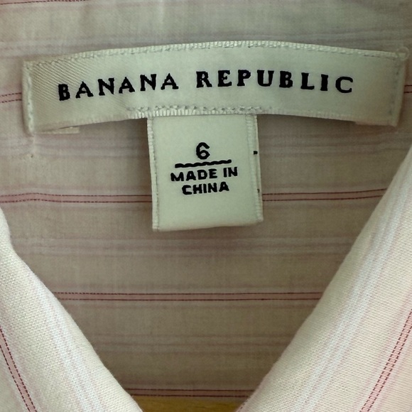 Banana Republic Pink Stripe Riley Button Up Ruffle Shirt - Picture 8 of 10